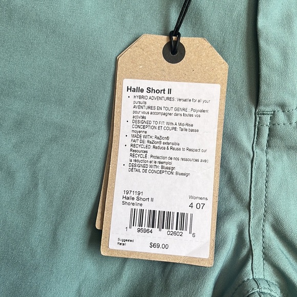 Prana Halle short 7” inseam Shoreline Blue womens size 14 Only left NWT - Picture 3 of 7